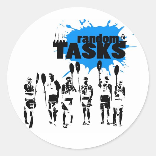 Random Tasks Sticker: Crew Ronde Sticker (Voorkant)
