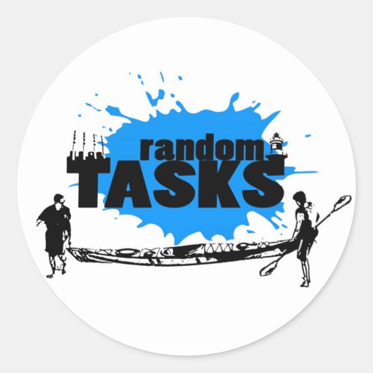 Random Tasks Sticker: Kajak Ronde Sticker (Voorkant)