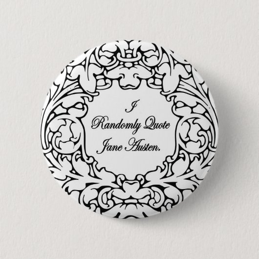 Randomly Quote Jane Austen Ronde Button 5,7 Cm (Voorkant)