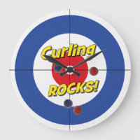 "RANDONNÉES DE Curling !" Horloge du curleur - (bl