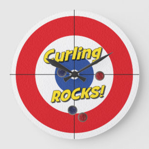 "RANDONNÉES DE Curling !" Horloge du curleur - (ro