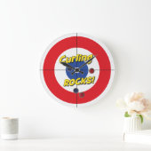 "RANDONNÉES DE Curling !" Horloge du curleur - (ro (Maison)