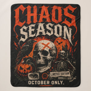 Randsted Gothic Chaos Seizoen Schedel Halloween Sherpa Deken