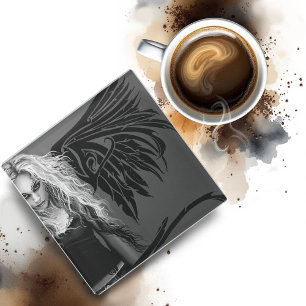 Randstedelijk Zwarte Stam Fallen Engel Rode Ogen G Glazen Onderzetter