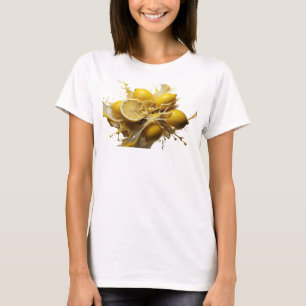 Randstedig Goud Abstracte Citroenen Stijl Statemen T-shirt