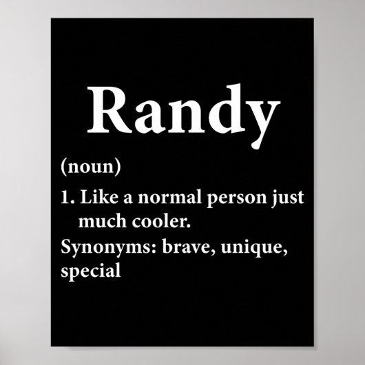 Randy Name Definition Funny D  Poster (Voorkant)