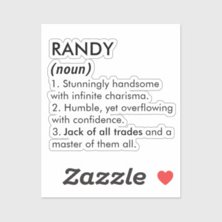 Randy name, Editable name, Custom name Sticker