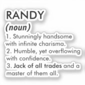 Randy name, Editable name, Custom name Sticker (Voorkant)