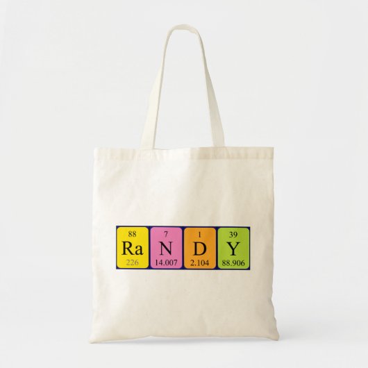 Randy periodieke lijstnaam canvas tas (Voorkant)