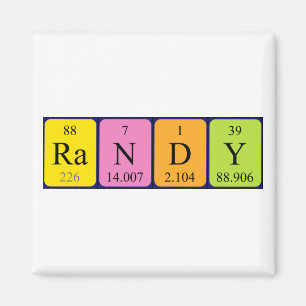 Randy periodieke tabelnaam magneet
