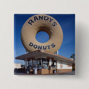 Randy's Donuts California Vierkante Button 5,1 Cm