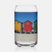 Rangée de cases de plage aux couleurs vives (Recto)