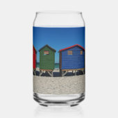 Rangée de cases de plage aux couleurs vives (Gauche)