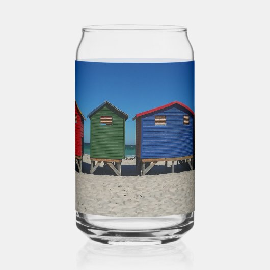 Rangée de cases de plage aux couleurs vives (Gauche)