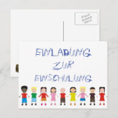 Rangée d'enfants sur une invitation à l'inscriptio (Devant / Derrière)