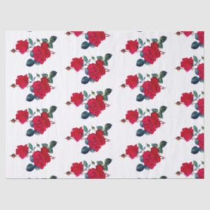 Rangées de papier de soie de soie rouge de roses