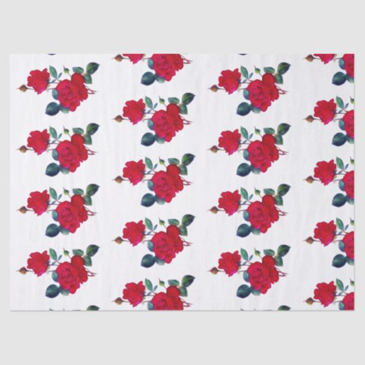 Rangées de papier de soie de soie rouge de roses (Recto)