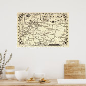 Rangeley Lakes Map Maine  Poster (Keuken)