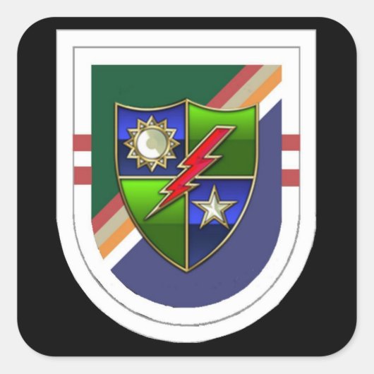 Ranger 2e Bn Beret Flash (oud) met DUI Stickers (Voorkant)