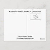 Ranger Naturalist Service ~ Yellowstone Briefkaart (Achterkant)