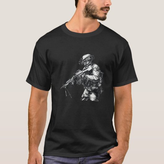 Ranger Night Vision Hand Drawing Army Soldier Vere T-shirt (Voorkant)