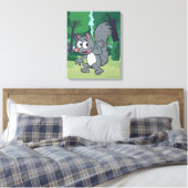 Ranger Rick | Grijze eekhoorn Canvas Afdruk (Insitu (Slaapkamer))