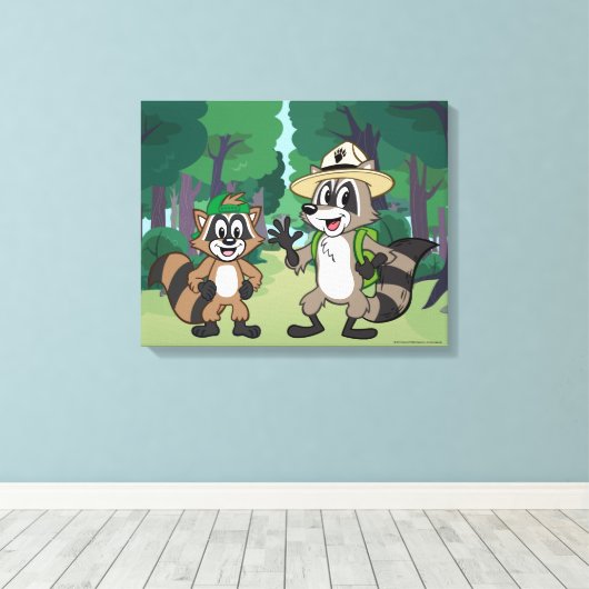 Ranger Rick | Ranger Rick & Ricky Canvas Afdruk (Insitu (Houten vloer))