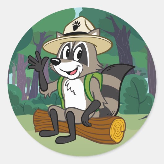 Ranger Rick | Ranger Rick Sitting Ronde Sticker (Voorkant)