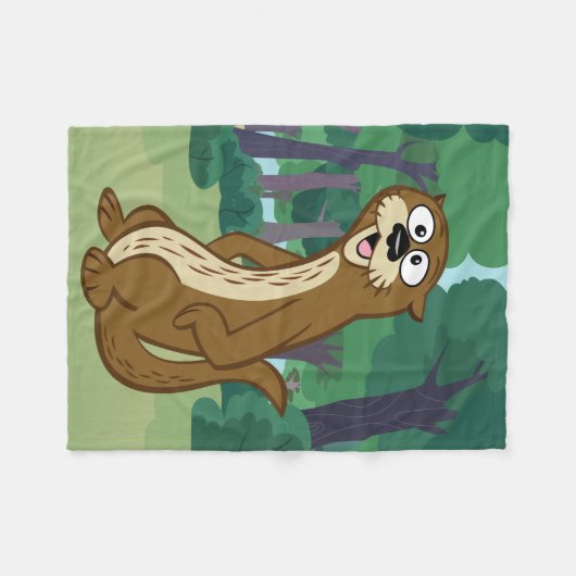 Ranger Rick | Reggie Otter Fleece Deken (Voorkant (Horizontaal))