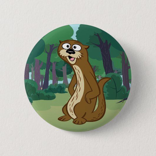 Ranger Rick | Reggie Otter Ronde Button 5,7 Cm (Voorkant)