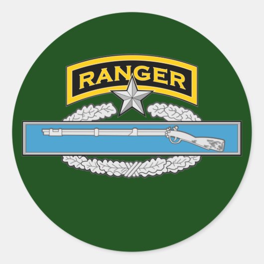 Ranger tab & 2d Award CIB Ronde Sticker (Voorkant)
