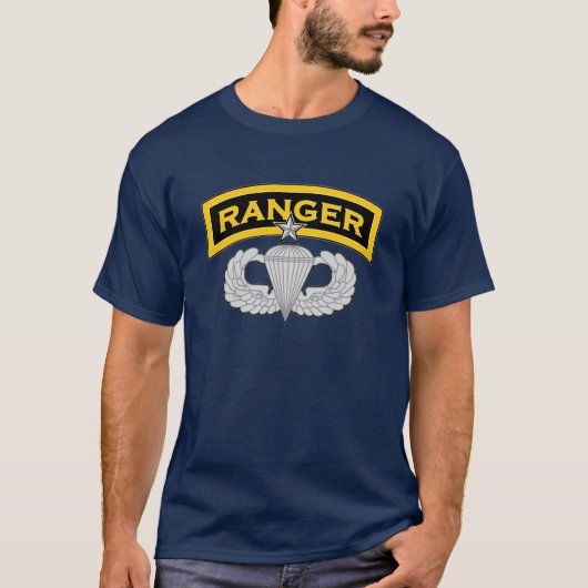 Ranger Tab en Senior Parachutist badge T-shirt (Voorkant)