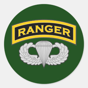 Ranger tabblad & Jump Wings Ronde Sticker