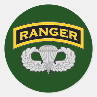 Ranger tabblad & Jump Wings Ronde Sticker