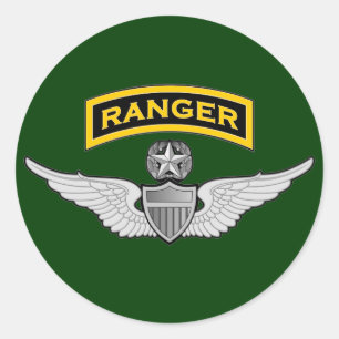 Ranger tabblad & Master Aviator vleugels Ronde Sticker