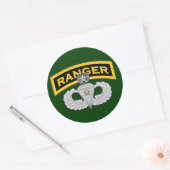 Ranger tabblad & Master Jump vleugels - Combat Ronde Sticker (Envelop)