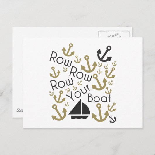 Rangez votre carte postale Boat Black & Gold (Devant / Derrière)