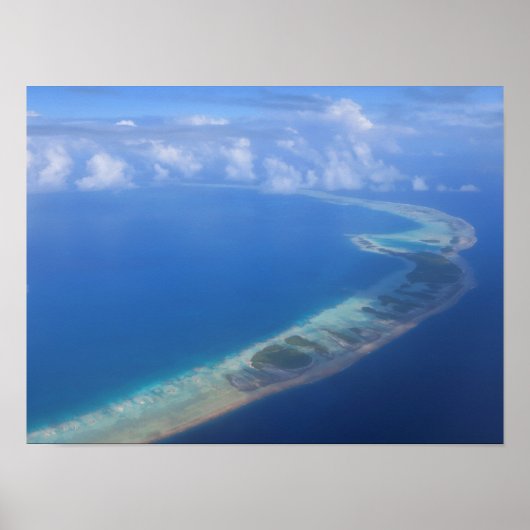 Rangiroa Blue Lagoon van vliegtuig Poster (Voorkant)