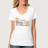 Rangnaam Retro Groovy Terug naar School Teacher T-shirt (Voorkant)