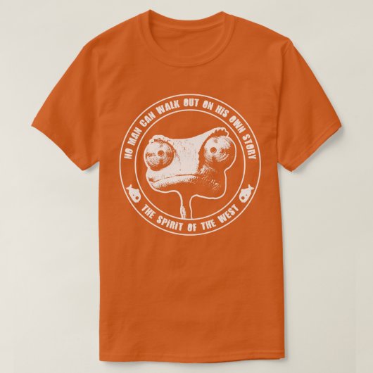 Rango Geen enkel Man kan op zijn eigen verhaal de  T-shirt (Design voorkant)