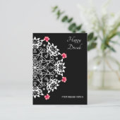 Rangoli blanc avec carte postale hibiscus (Debout devant)