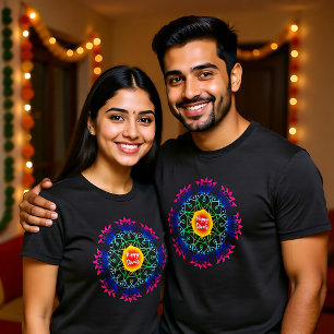 Rangoli coloré avec T-shirt Diwali