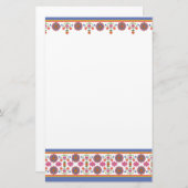Rangoli Floral Borders Stationery Briefpapier (Voorkant / Achterkant)