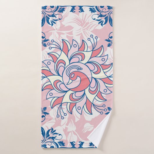 Rangoli Floral Design, Vie Lumineuse (Serviette de bain)