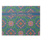 Rangoli floral sur Bloc-notes bleu profond ou Jott (Devant)