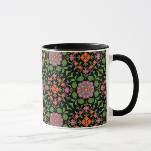 Rangoli floral sur la tasse de café Black Ringer