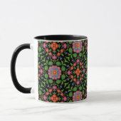Rangoli floral sur la tasse de café Black Ringer (Gauche)