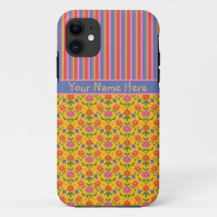 Rangoli Flowers, Stripes iPhone 5/5s Xtreme Hoesje