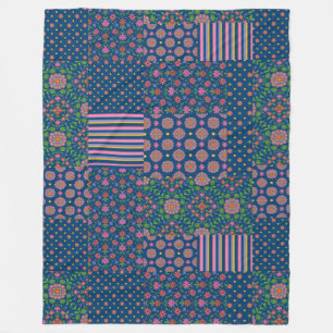 Rangoli Patronen Faux Patchwork Fleece Blanket Deken