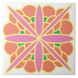 Rangoli van kleuren tegeltje